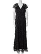 Carmen Marc Valvo Lace Pattern Long Dress