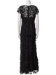 Carmen Marc Valvo Lace Pattern Long Dress