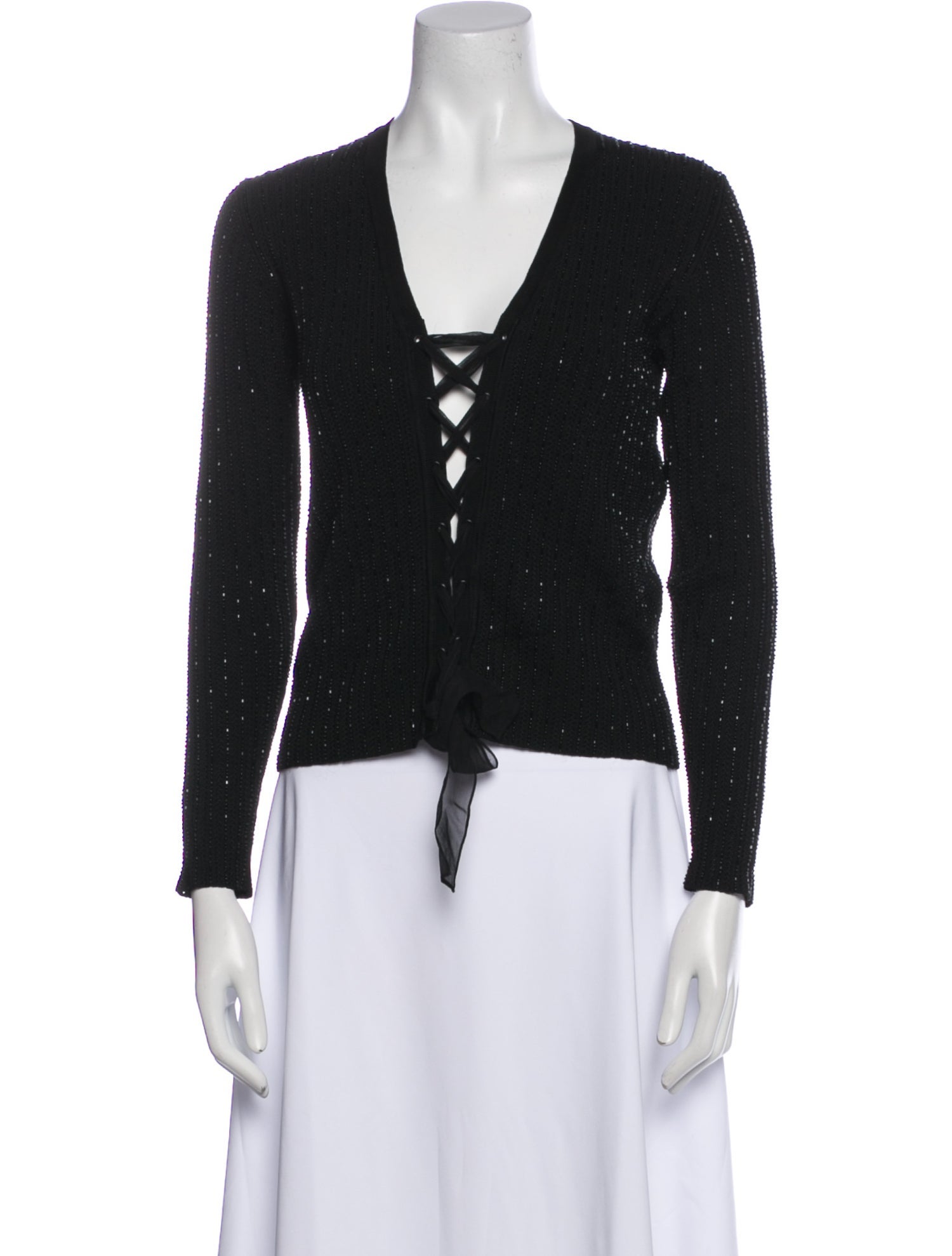 Carmen Marc Valvo V-Neck Sweater