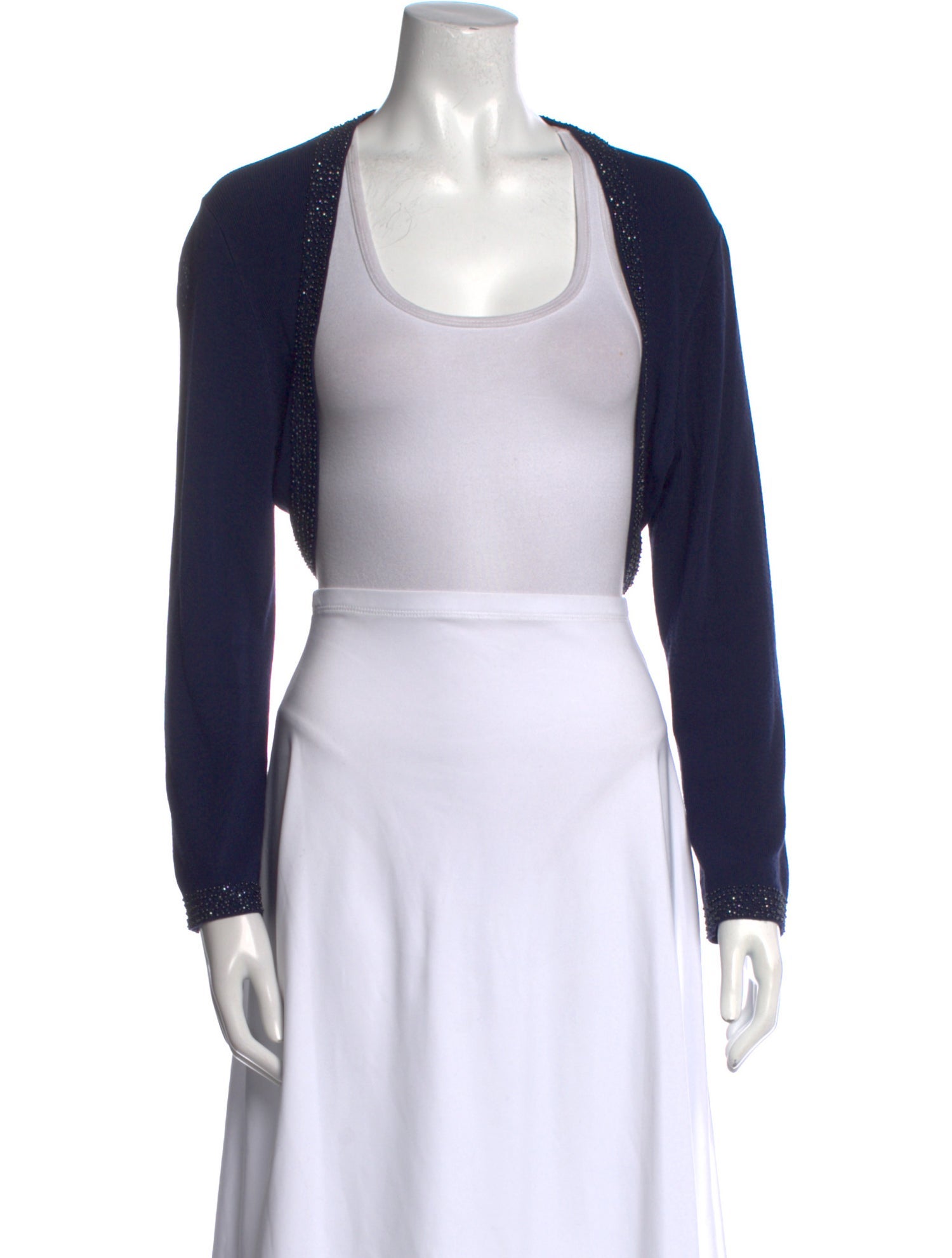 Carmen Marc Valvo Bamboo Scoop Neck Sweater