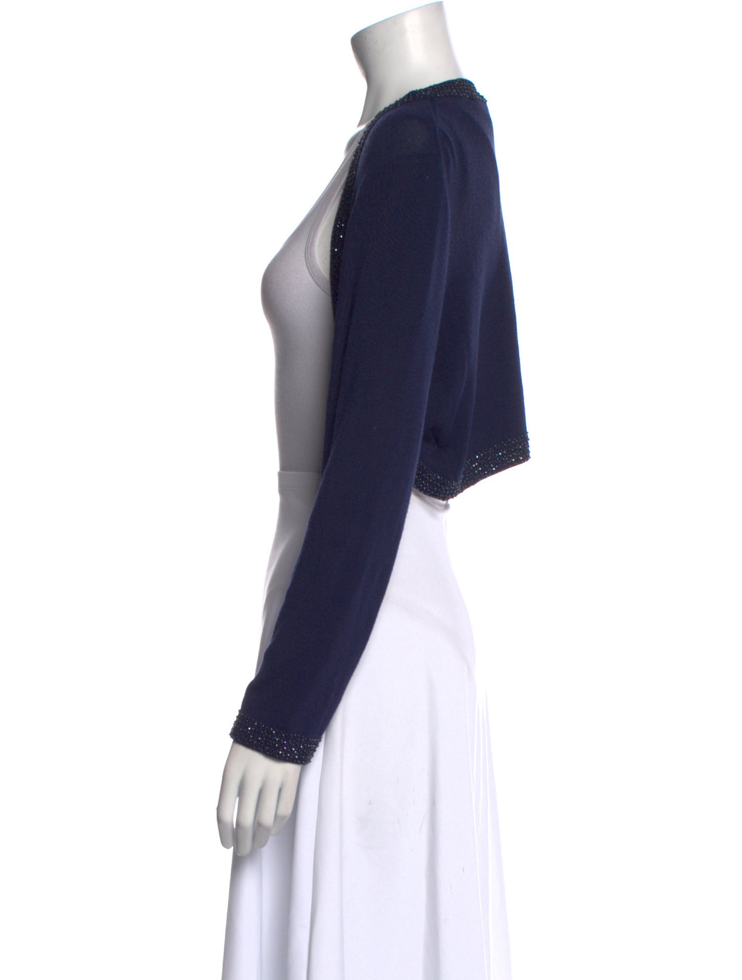 Carmen Marc Valvo Bamboo Scoop Neck Sweater