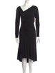 Carmen Marc Valvo Cowl Neck Midi Length Dress