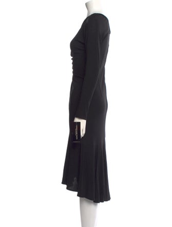 Carmen Marc Valvo Cowl Neck Midi Length Dress