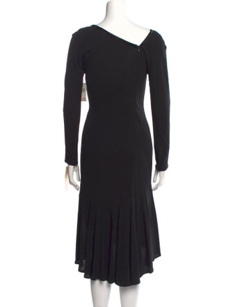 Carmen Marc Valvo Cowl Neck Midi Length Dress