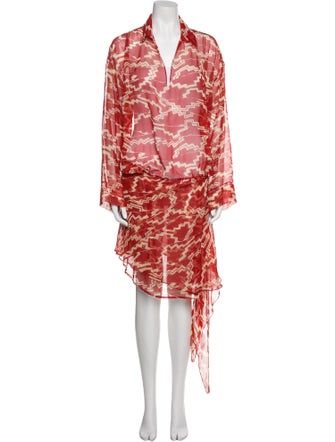 Carmen Marc Valvo Animal Print Knee-Length Dress