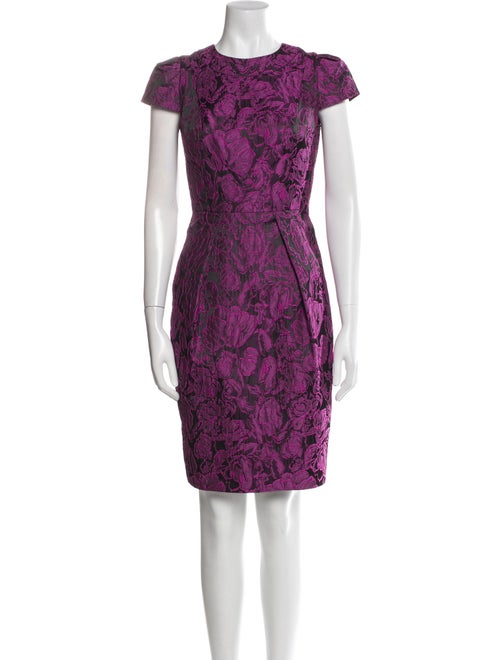 Carmen Marc Valvo Lace Pattern Knee-Length Dress