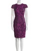 Carmen Marc Valvo Lace Pattern Knee-Length Dress