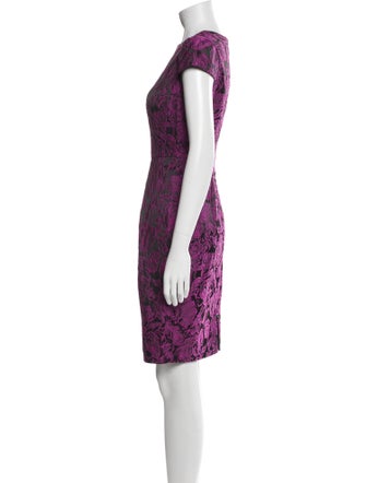 Carmen Marc Valvo Lace Pattern Knee-Length Dress
