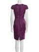 Carmen Marc Valvo Lace Pattern Knee-Length Dress