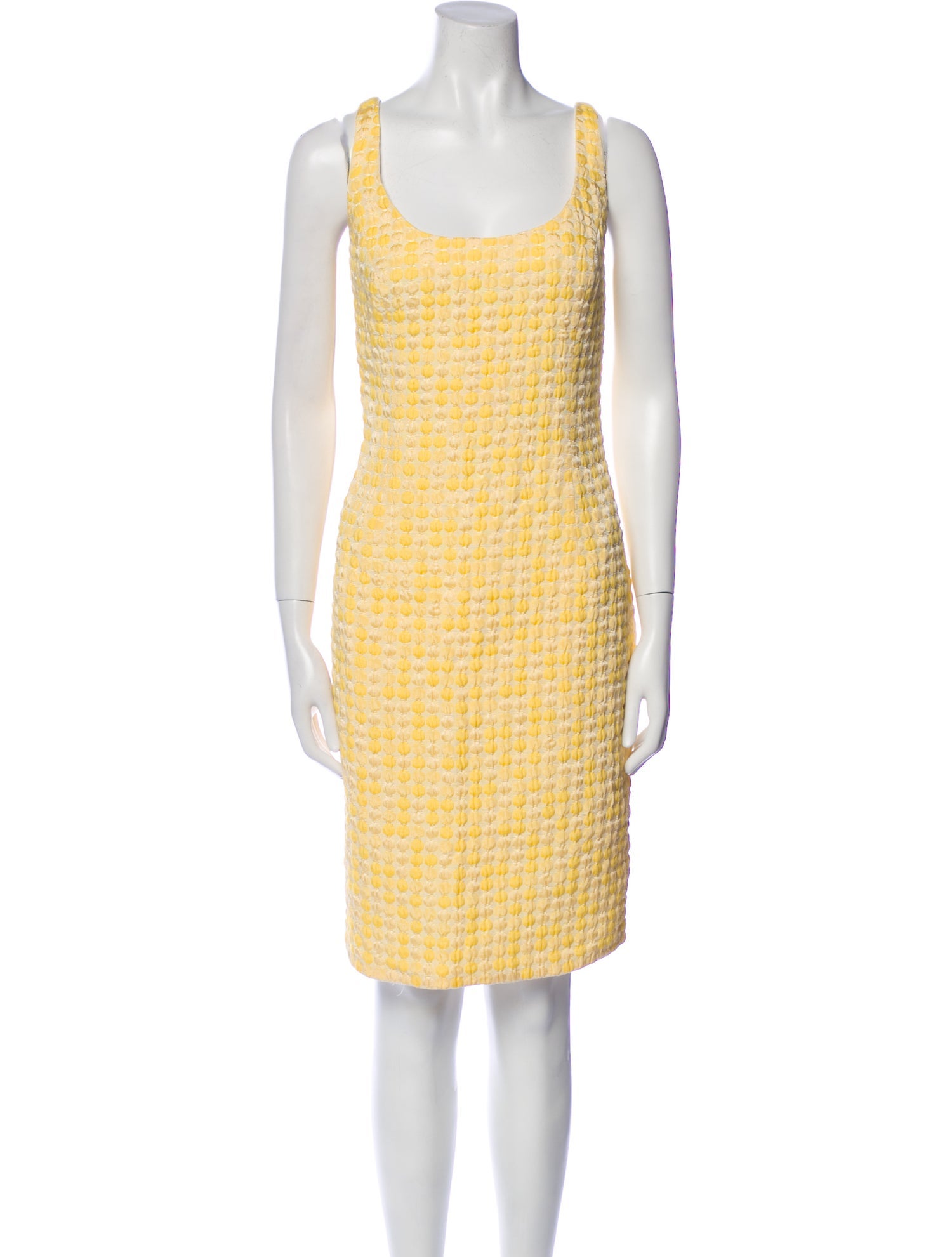 Carmen Marc Valvo Scoop Neck Knee-Length Dress