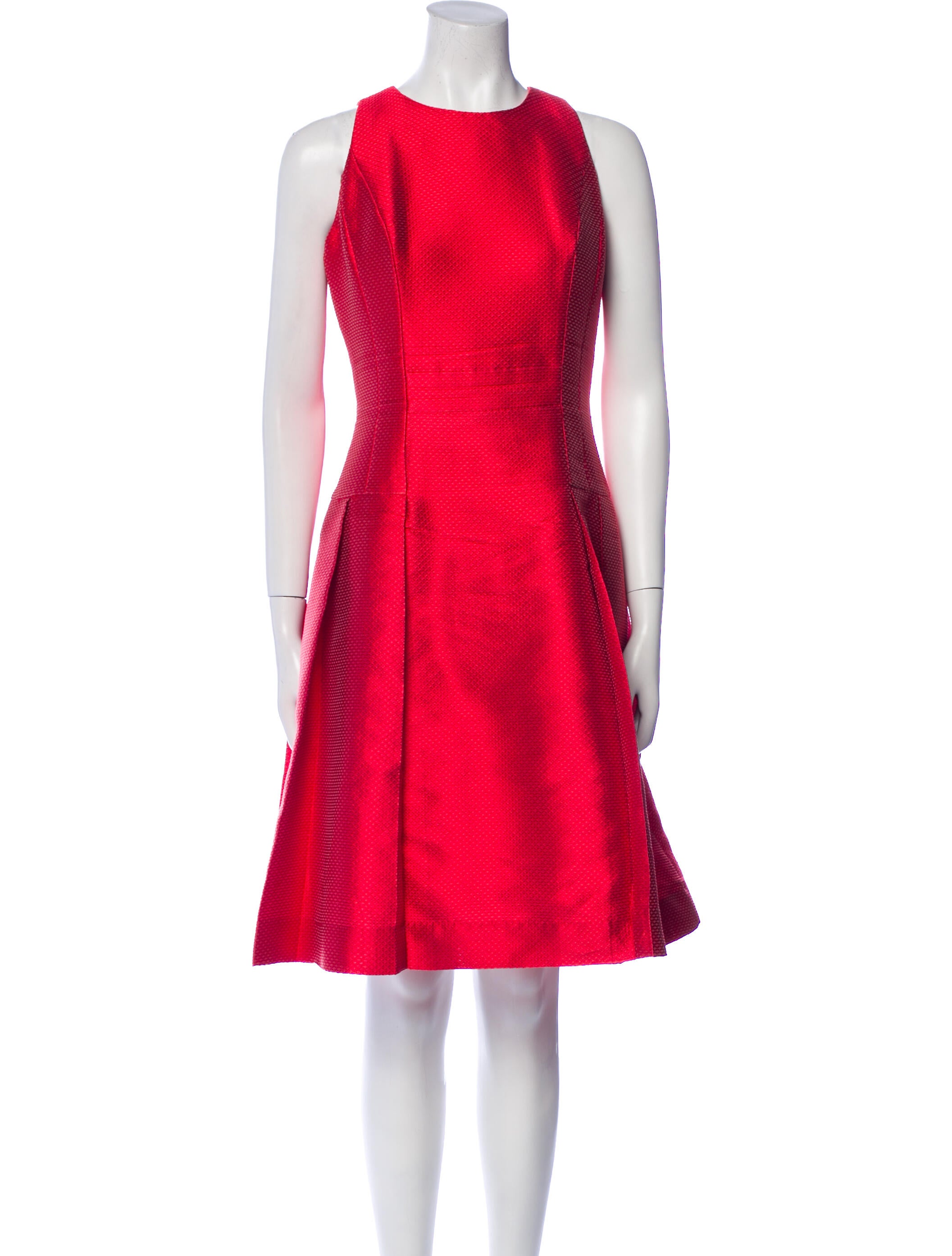 Carmen Marc Valvo Crew Neck Knee-Length Dress