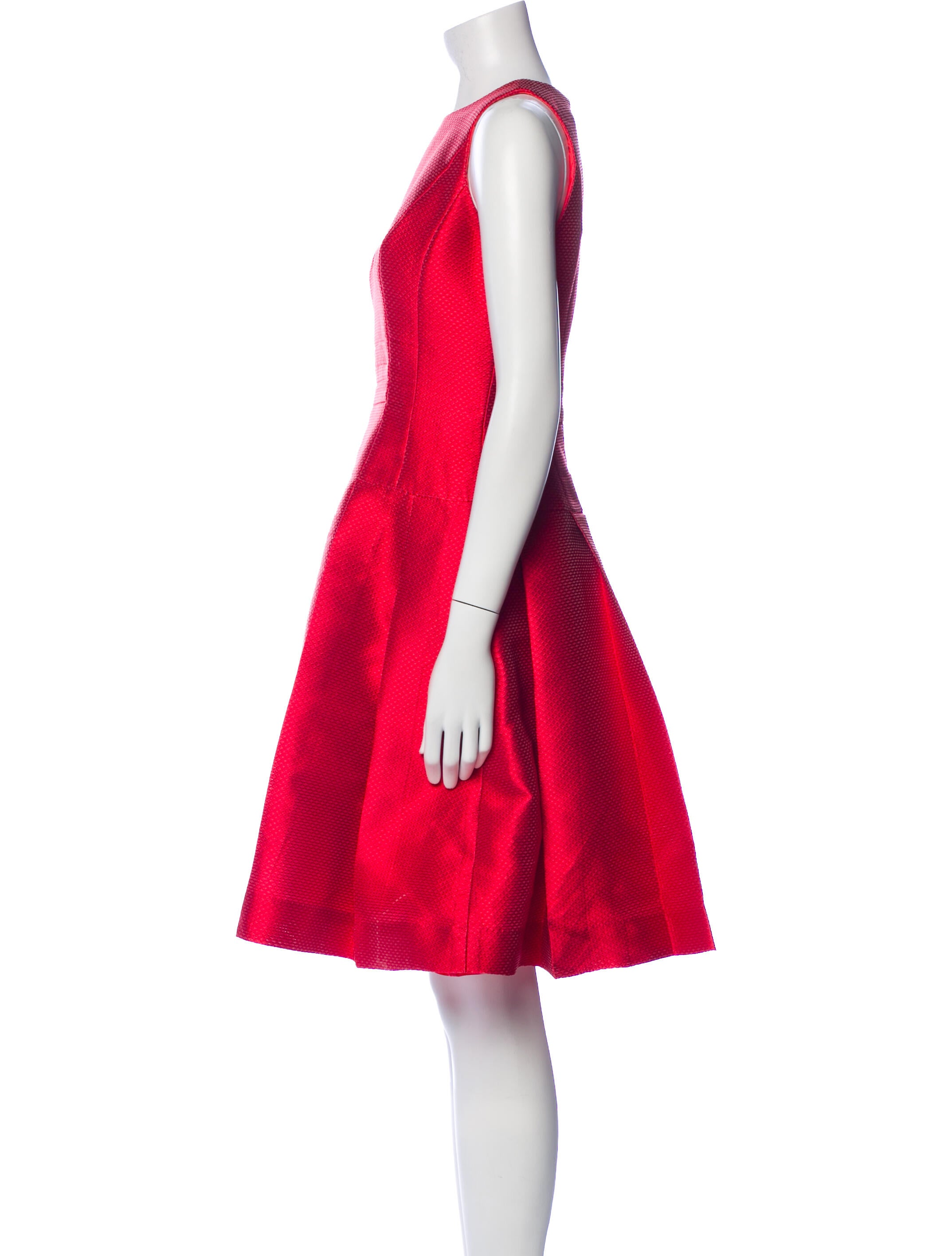 Carmen Marc Valvo Crew Neck Knee-Length Dress