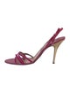 Carmen Marc Valvo Velvet Bow Accents Slingback Sandals