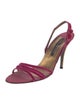 Carmen Marc Valvo Velvet Bow Accents Slingback Sandals