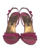 Carmen Marc Valvo Velvet Bow Accents Slingback Sandals