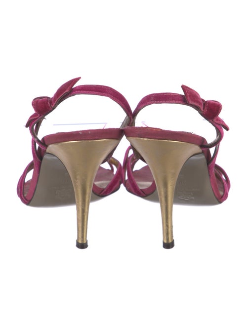 Carmen Marc Valvo Velvet Bow Accents Slingback Sandals