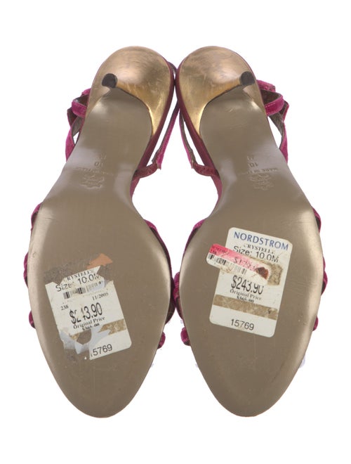 Carmen Marc Valvo Velvet Bow Accents Slingback Sandals