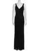 Carmen Marc Valvo V-Neck Long Dress