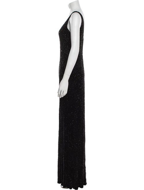 Carmen Marc Valvo V-Neck Long Dress
