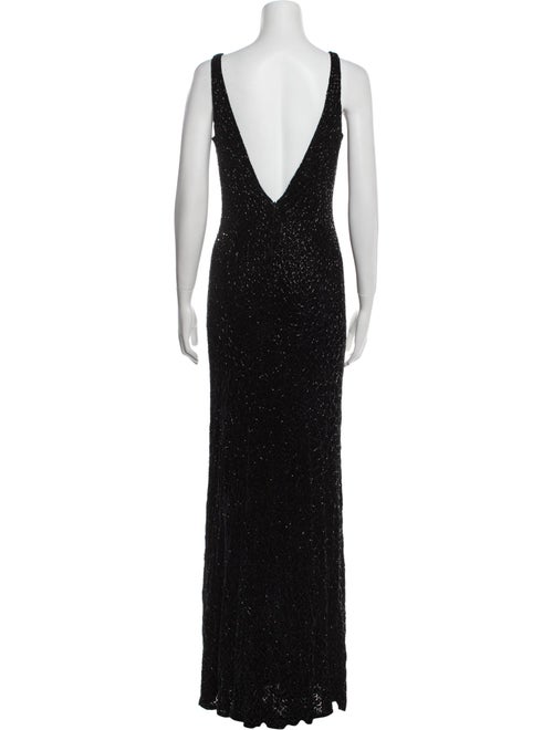 Carmen Marc Valvo V-Neck Long Dress