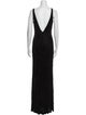 Carmen Marc Valvo V-Neck Long Dress