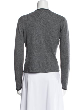 Carmen Marc Valvo Silk V-Neck Sweater