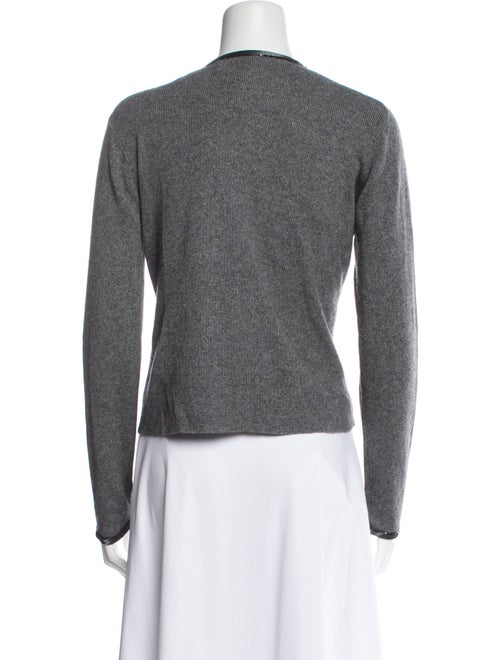 Carmen Marc Valvo Silk V-Neck Sweater