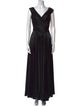 Carmen Marc Valvo V-Neck Long Dress