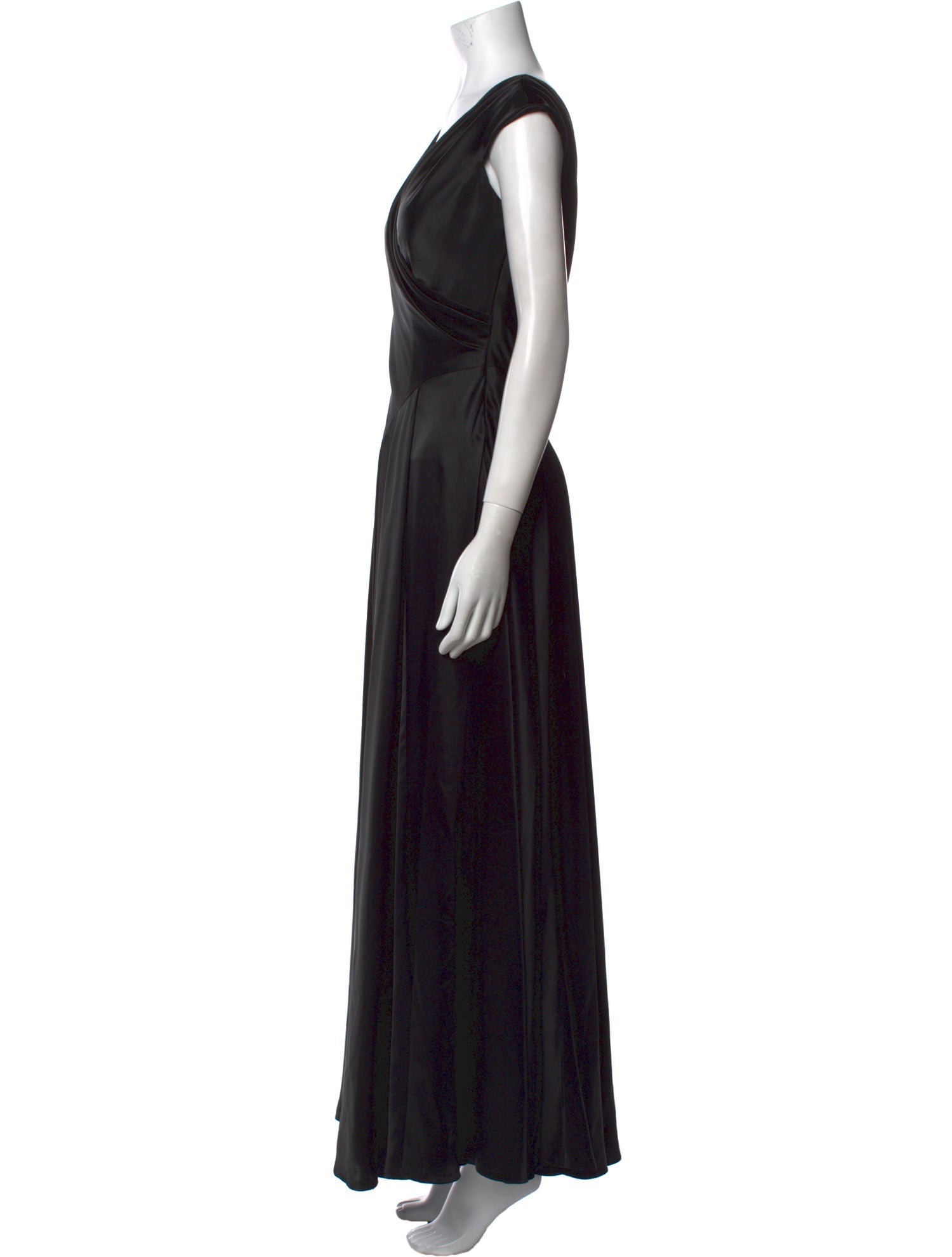 Carmen Marc Valvo V-Neck Long Dress