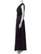 Carmen Marc Valvo V-Neck Long Dress