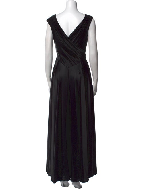 Carmen Marc Valvo V-Neck Long Dress
