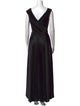 Carmen Marc Valvo V-Neck Long Dress