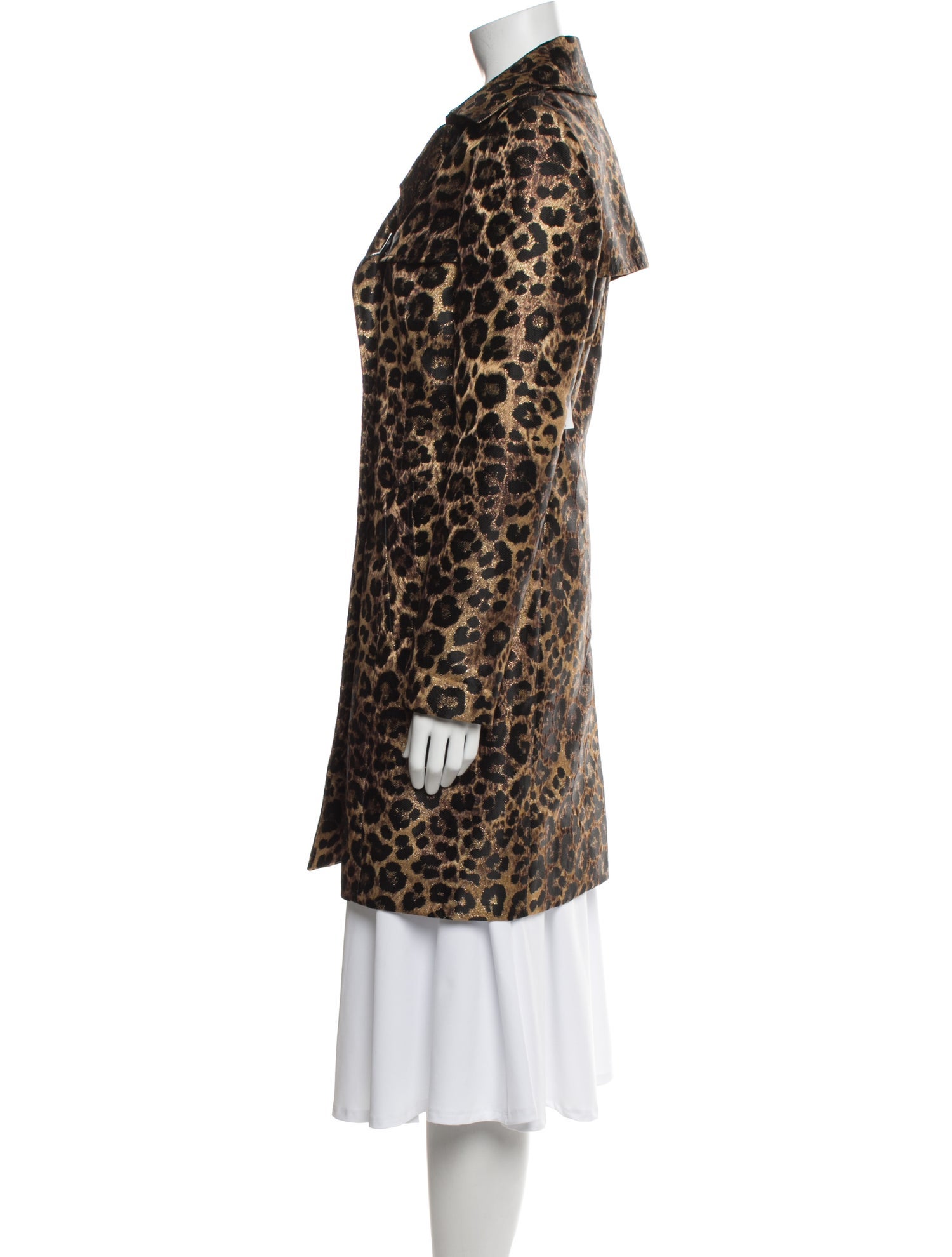 Carmen Marc Valvo Animal Print Coat