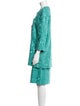 Carmen Marc Valvo Linen Patterned Skirt Set