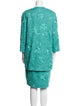 Carmen Marc Valvo Linen Patterned Skirt Set