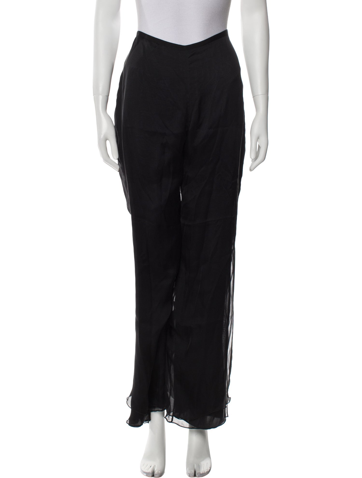 Carmen Marc Valvo Silk Wide Leg Pants