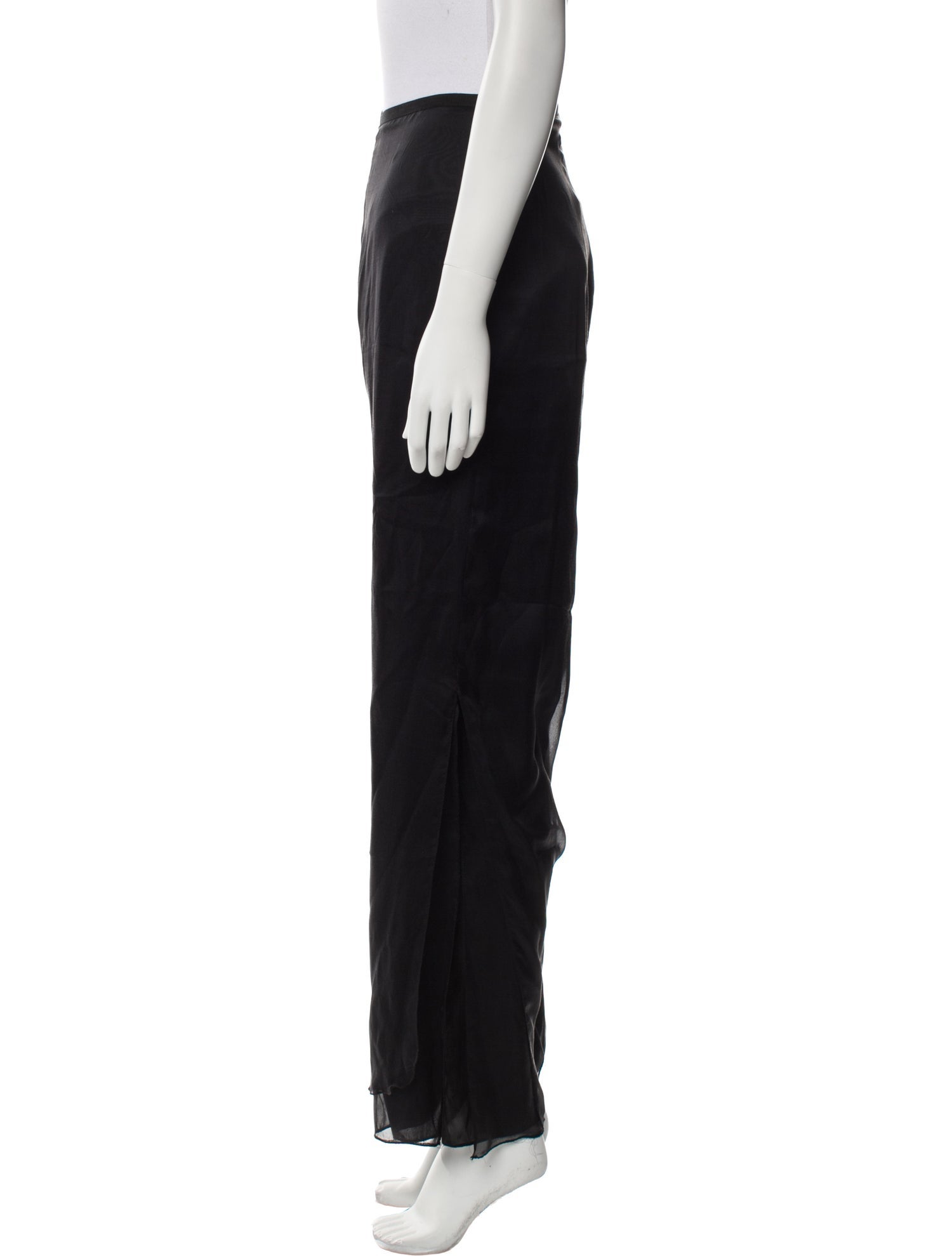 Carmen Marc Valvo Silk Wide Leg Pants