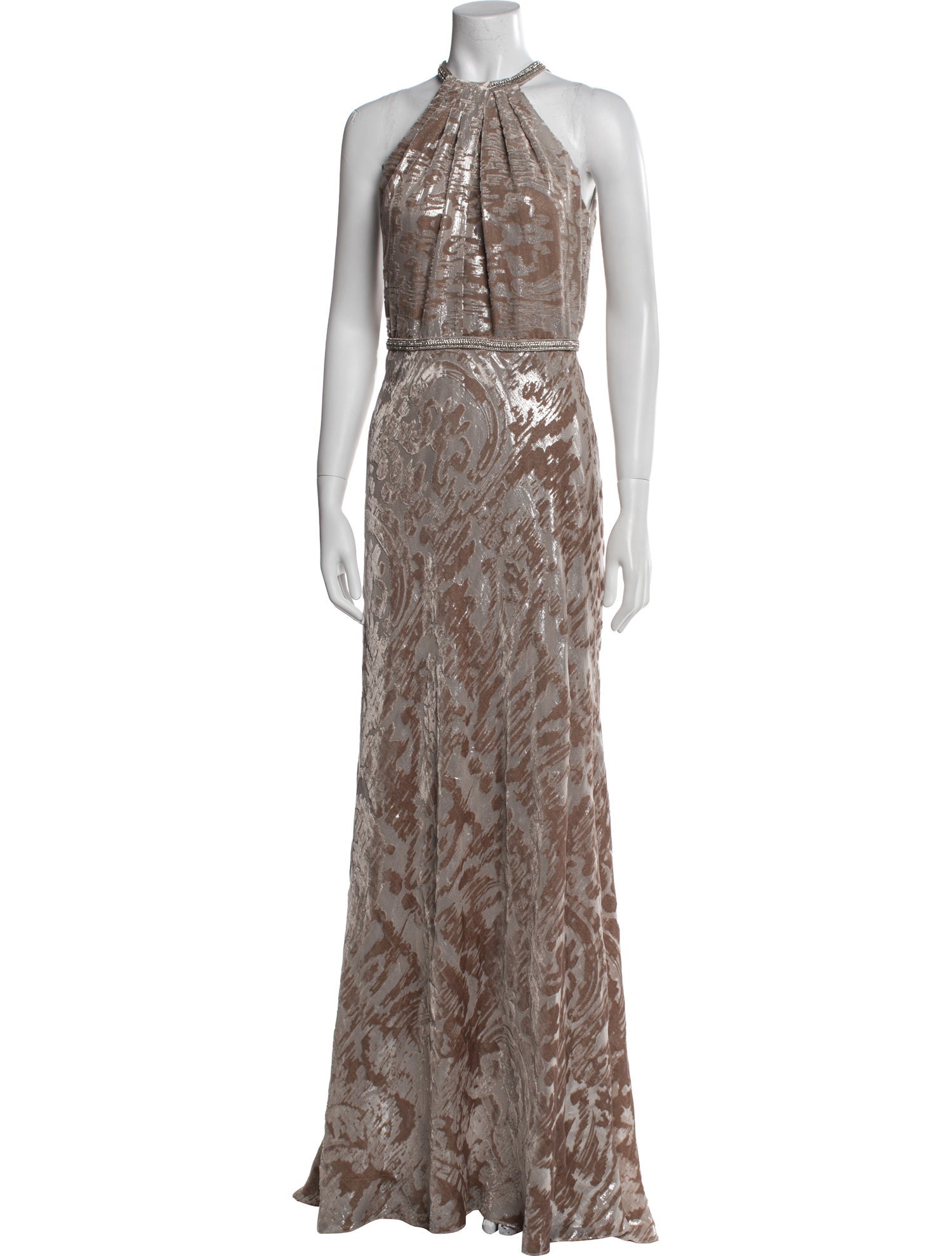 Carmen Marc Valvo Animal Print Long Dress