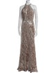 Carmen Marc Valvo Animal Print Long Dress