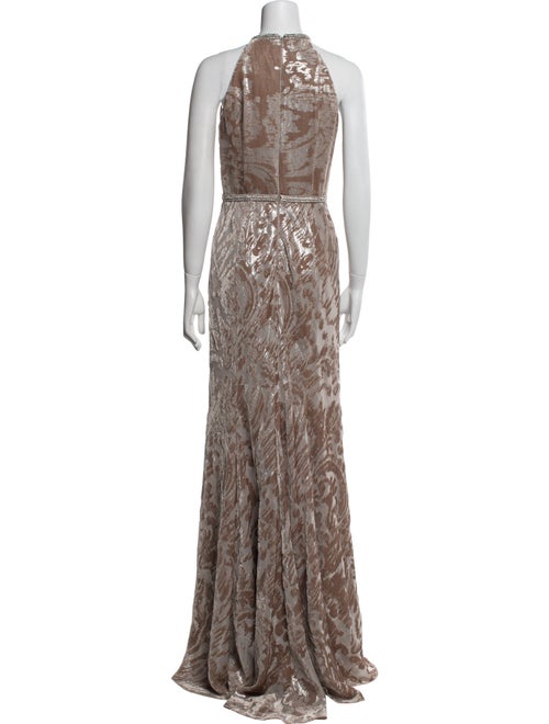 Carmen Marc Valvo Animal Print Long Dress