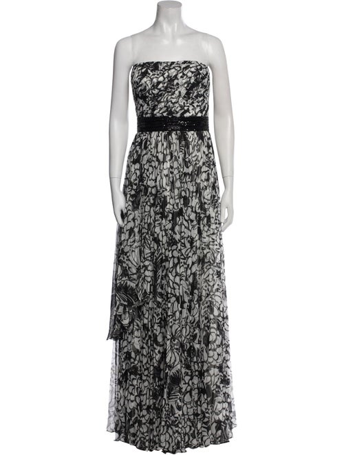 Carmen Marc Valvo Printed Long Dress