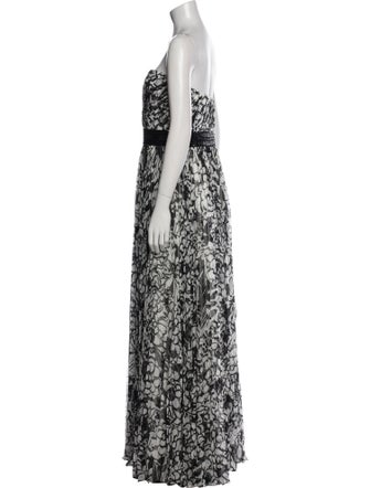 Carmen Marc Valvo Printed Long Dress