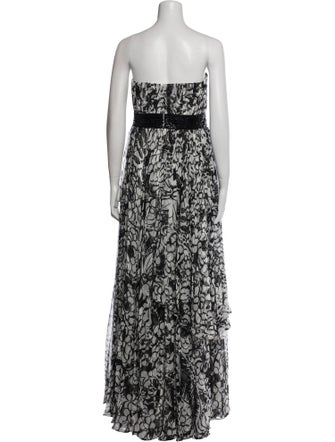 Carmen Marc Valvo Printed Long Dress