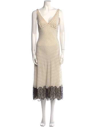 Carmen Marc Valvo Silk Midi Length Dress