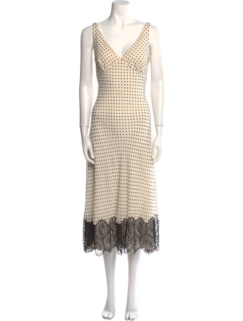 Carmen Marc Valvo Silk Midi Length Dress