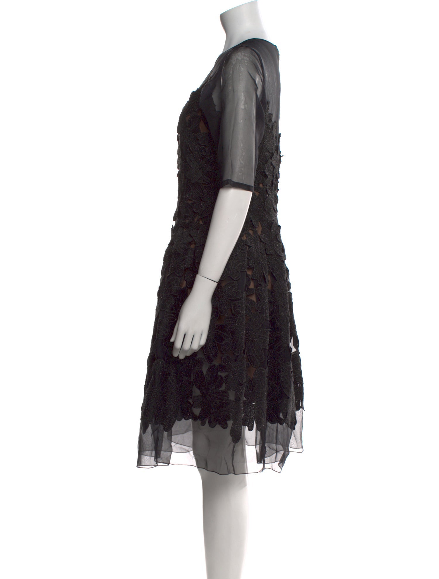 Carmen Marc Valvo Floral Print Knee-Length Dress