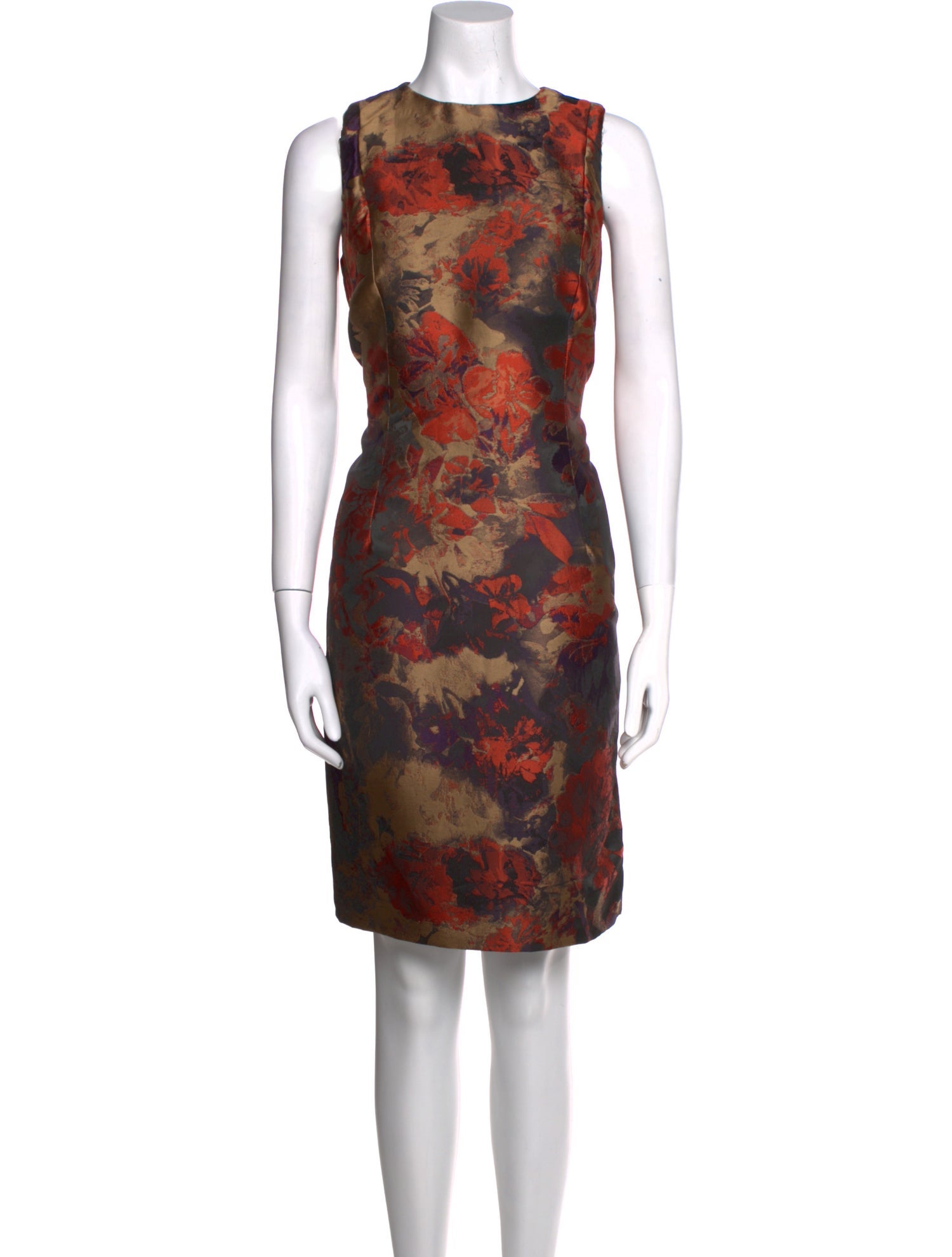 Carmen Marc Valvo Printed Knee-Length Dress