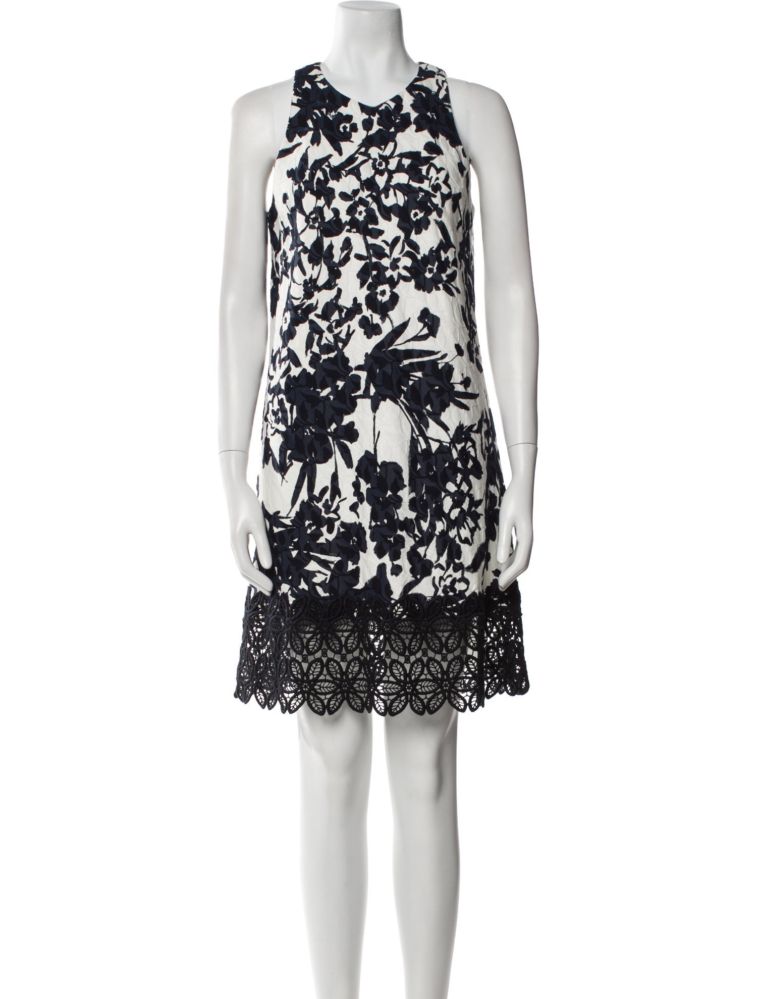 Carmen Marc Valvo Lace Pattern Mini Dress