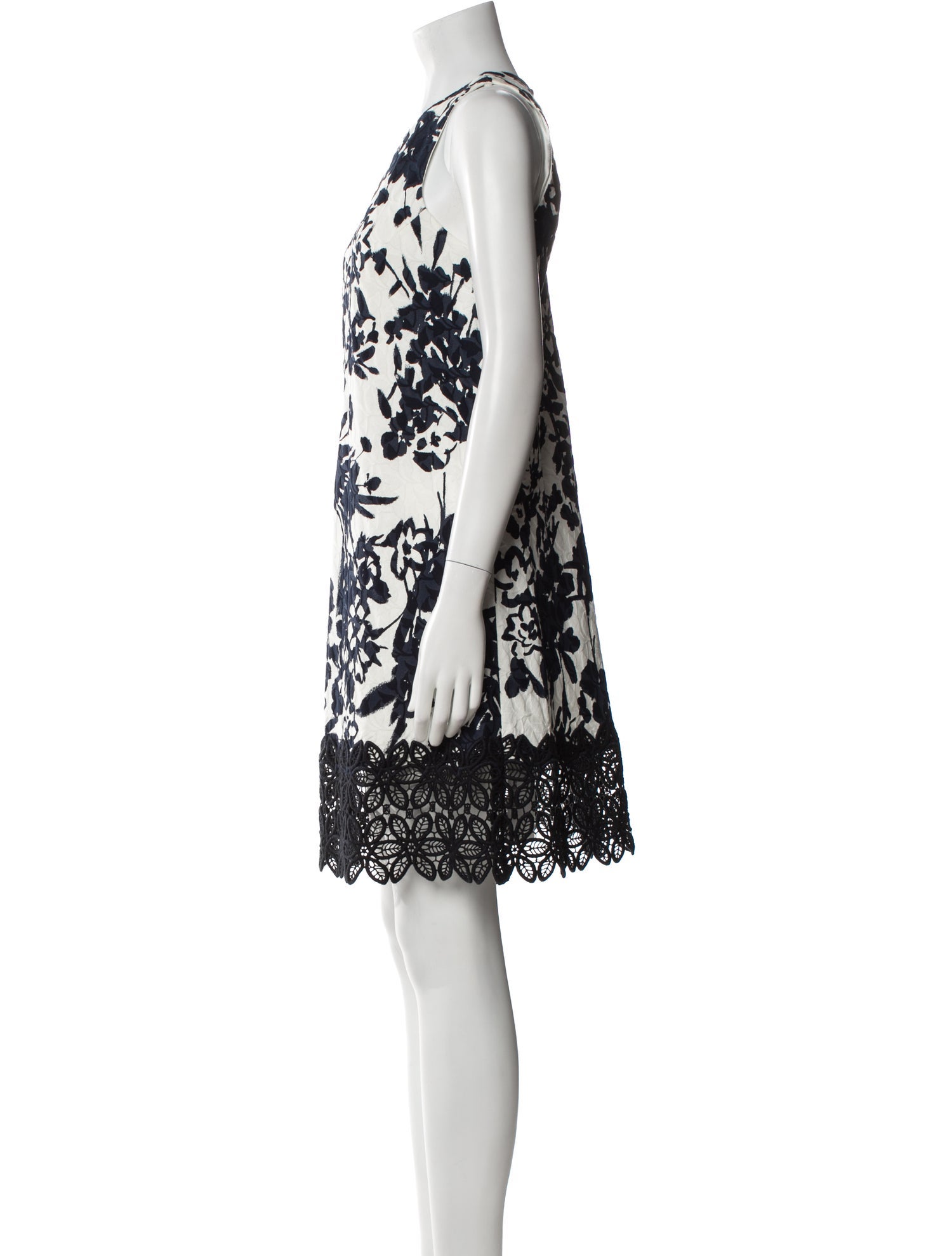 Carmen Marc Valvo Lace Pattern Mini Dress