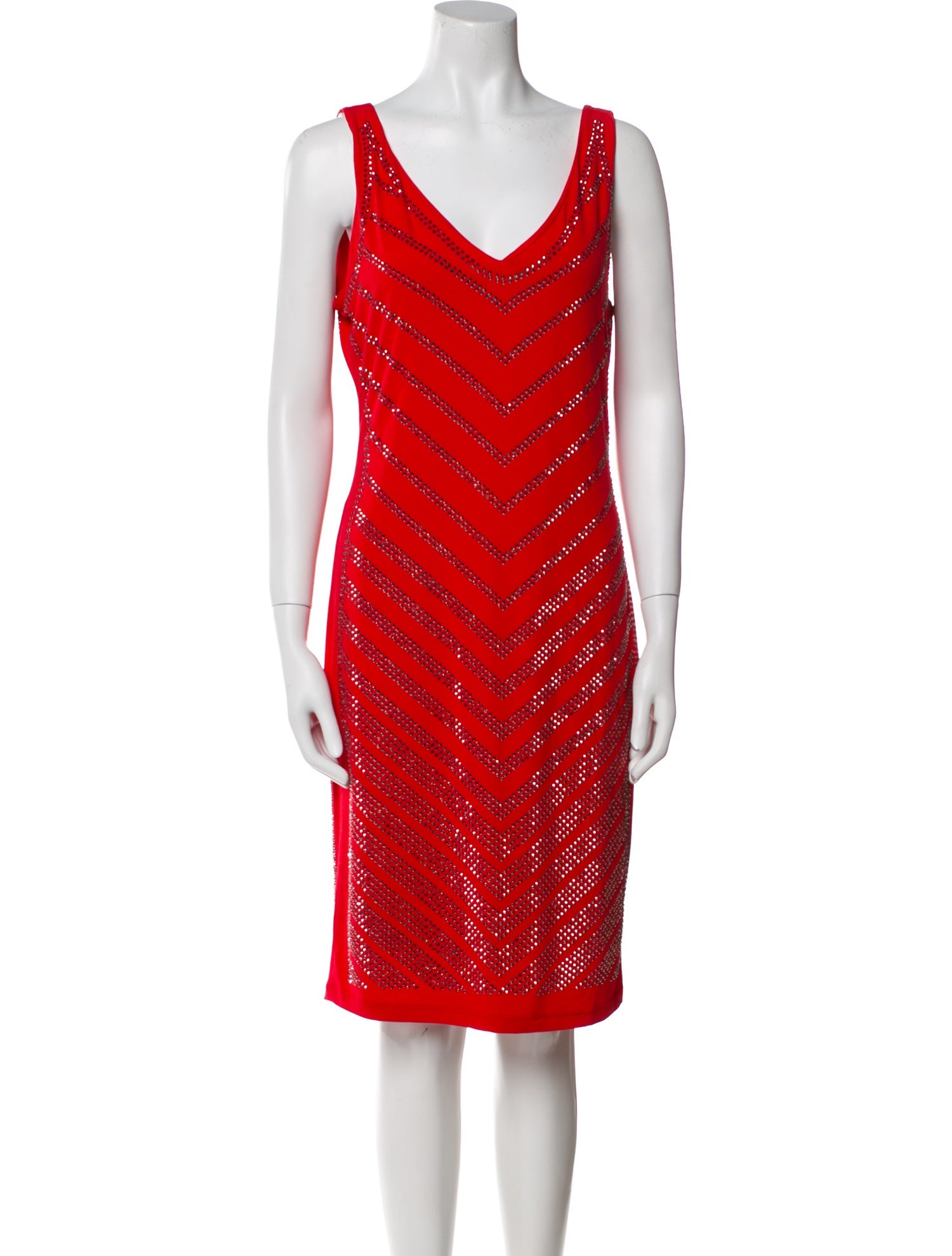 Carmen Marc Valvo Printed Knee-Length Dress